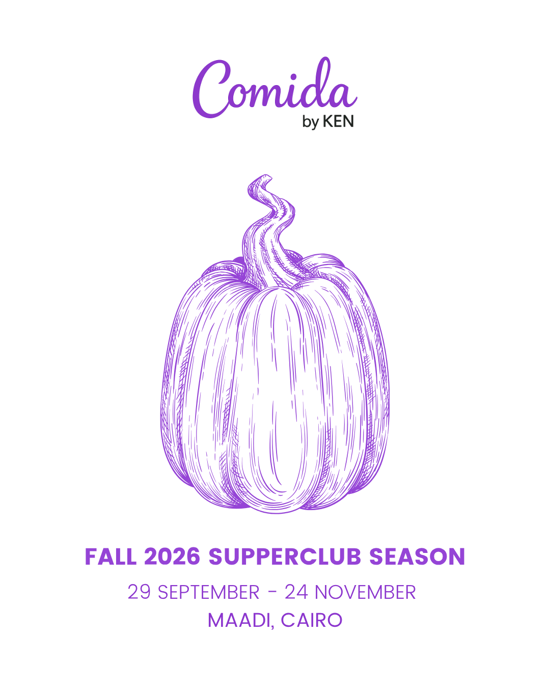 Fall 2026 Supperclub Season poster - 29 September to 24 November, Maadi, Cairo